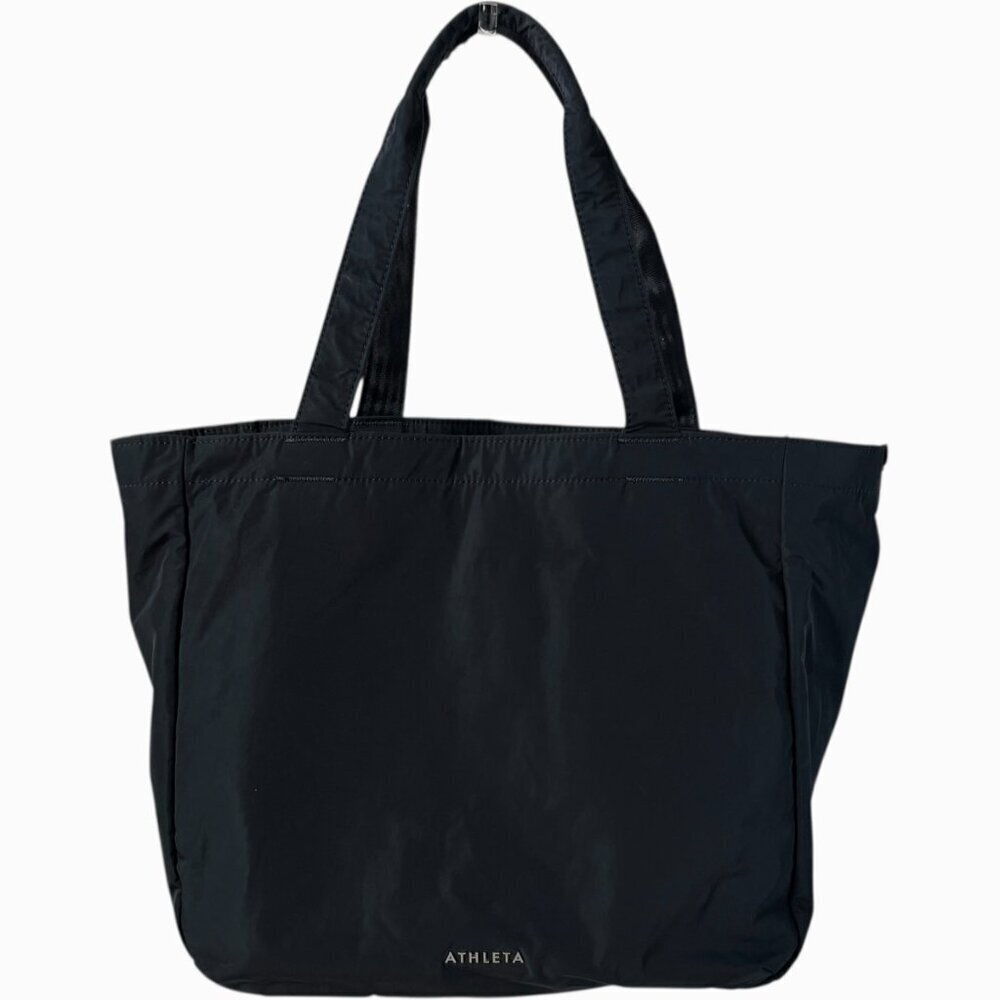 Athleta All About Tote Bag Black Nylon Lightweight Gym Travel Tote - Picture 4 of 10